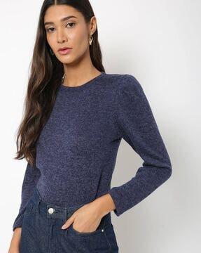 heathered crew-neck sweatshirt