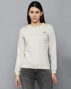 heathered crew-neck sweatshirt