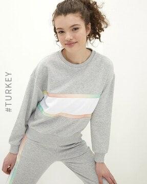 heathered crew-neck sweatshirt