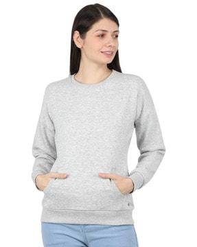 heathered crew neck sweatshirt