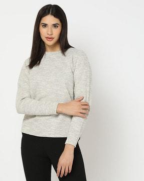 heathered crew-neck sweatshirt