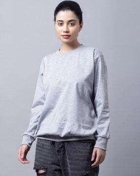 heathered crew-neck sweatshirt