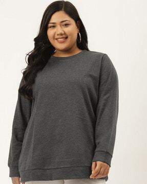 heathered crew-neck sweatshirt