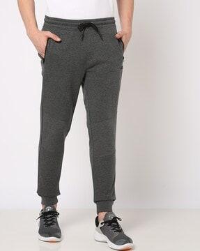 heathered drawstring waist joggers