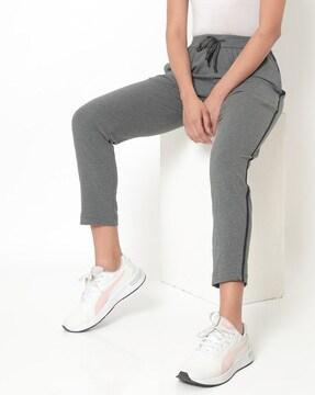 heathered fitted track pants