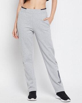 heathered fitted track pants