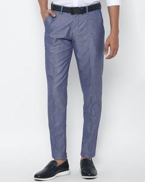 heathered flat-front pants