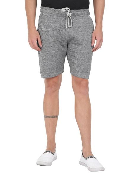 heathered flat front shorts
