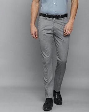 heathered flat-front trousers
