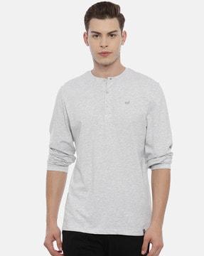 heathered henley t-shirt