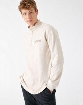heathered high-neck sweatshirt