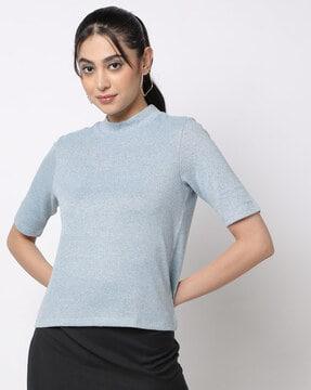 heathered high-neck sweatshirt