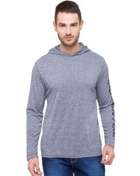 heathered hooded t-shirt