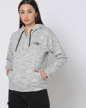 heathered hoodie with insert pockets