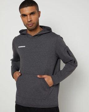 heathered hoodie with kangaroo pocket
