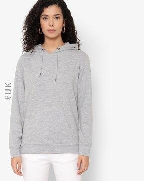 heathered hoodie with kangaroo pocket