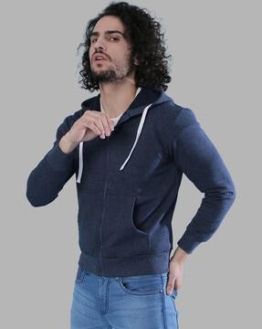 heathered hoodie with kangaroo pockets