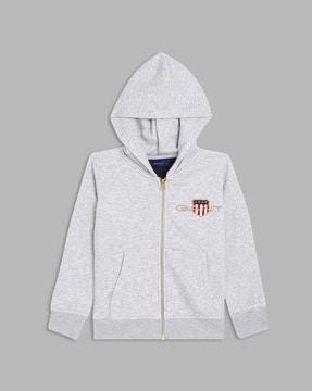 heathered hoodie with slip pockets