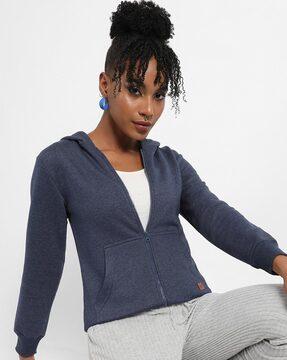 heathered hoodie with split-kangaroo pockets