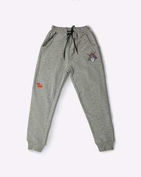 heathered joggers with drawstring fastening