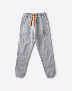 heathered joggers with drawstring waist