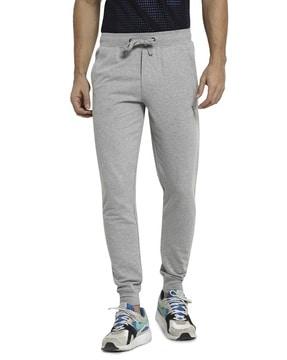 heathered joggers with drawstring waist