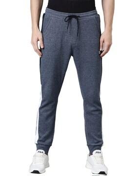 heathered joggers with drawstring waist