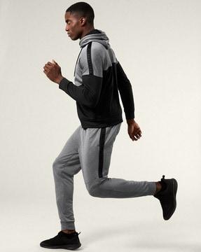 heathered joggers with elasticated waist