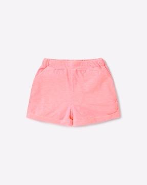 heathered knit mid-rise shorts