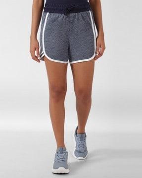 heathered knit shorts with insert pockets