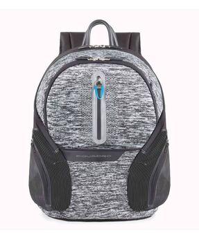 heathered leather laptop backpack