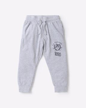 heathered logo print jogger pants