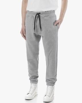 heathered mid-rise joggers with insert pockets