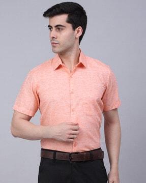 heathered patch-pocket shirt