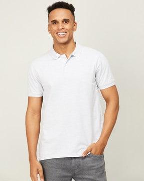 heathered polo t-shirt