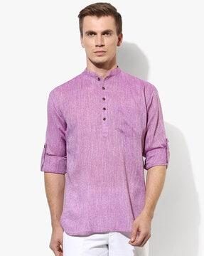 heathered print short kurta