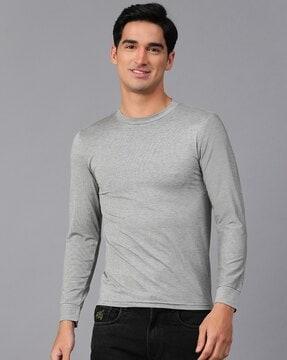 heathered regular fit crew-neck t-shirt