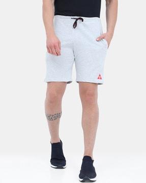 heathered regular fit shorts