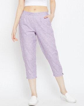 heathered relaxed fit capris