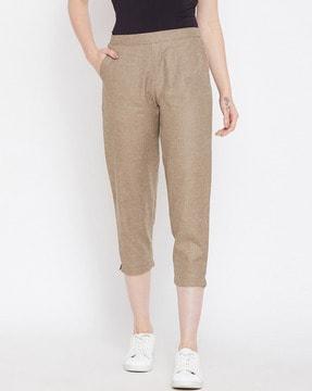 heathered relaxed fit capris