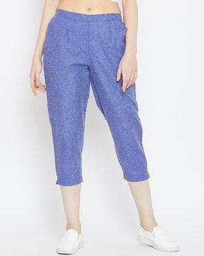 heathered relaxed fit capris