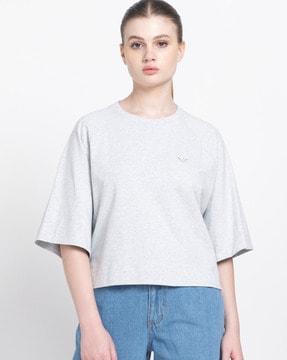 heathered relaxed fit round-neck t-shirt