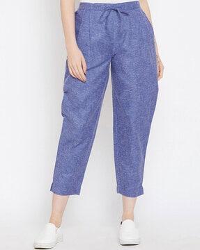 heathered relaxed fit trousers