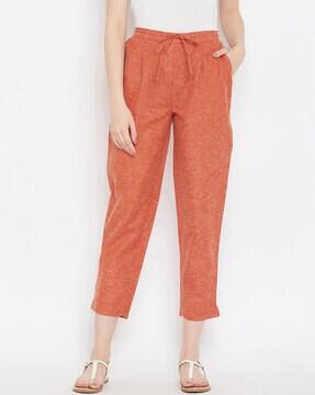 heathered relaxed fit trousers