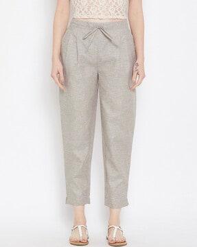 heathered relaxed fit trousers