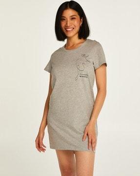 heathered round-neck nightshirt