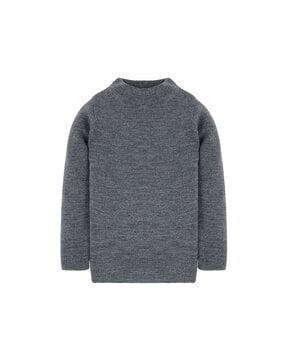 heathered round-neck pullover