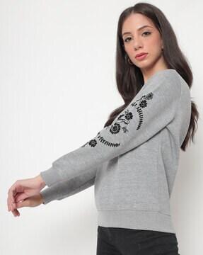 heathered round-neck sweatshirt