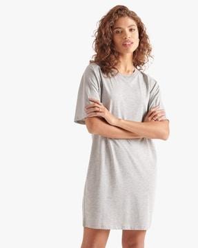heathered round-neck t-shirt dress