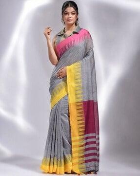 heathered saree with tassels